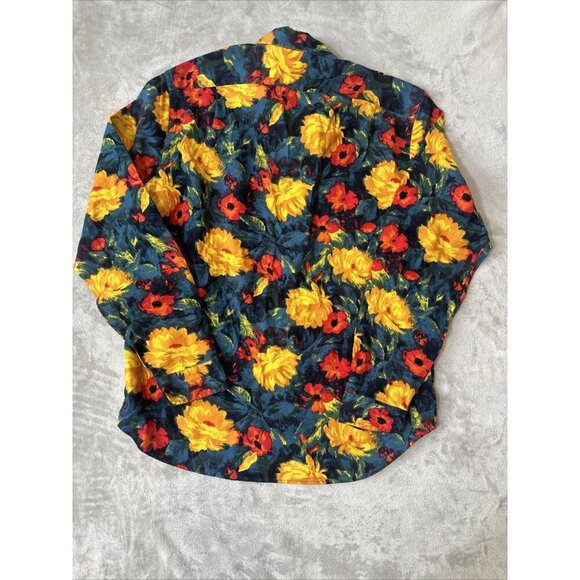 Men’s J.crew Mid Weight Flannel Classic Multicolored Floral Size Medium - Picture 10 of 11